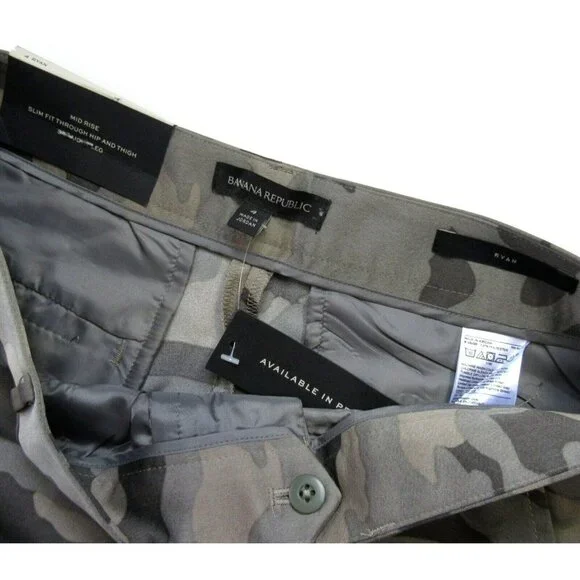 NWT Banana Republic Ryan in Camo Camouflage Fluid Soft Ankle Trouser Pants 4 - Picture 3 of 4